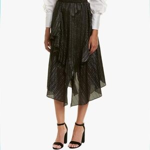 bcbgmaxazria metallic asymmetrical a-line skirt